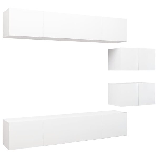 vidaXL Ensemble de meubles TV 6 Pièces Blanc Bois d'ingénierie