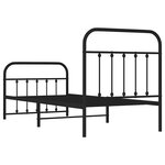 vidaXL Cadre de lit métal sans matelas avec pied de lit noir 90x200 cm