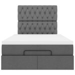 vidaXL Cadre de lit ottoman avec matelas gris foncé 120x190 cm tissu