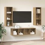 vidaXL Ensemble de meubles TV 3 Pièces chêne artisanal 37 x 37 x 142.5 cm