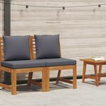 vidaXL Canapé central sectionnel avec coussin gris foncé Bois d'acacia