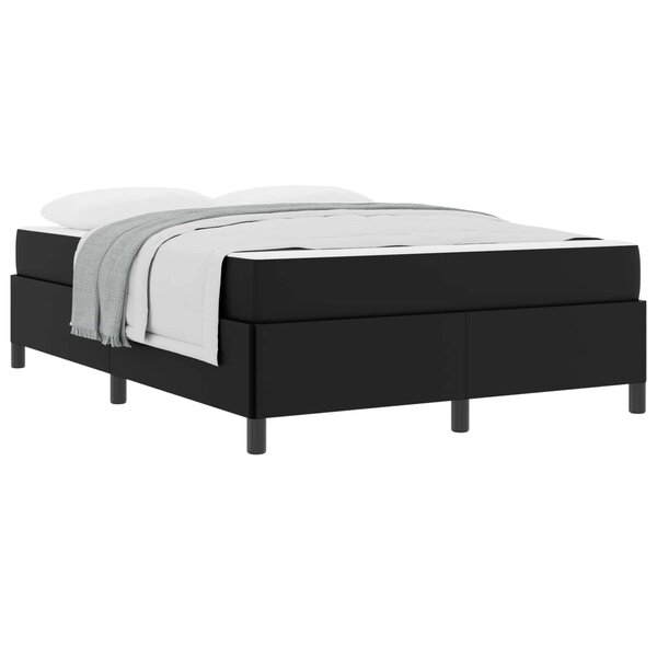 vidaXL Cadre de lit avec matelas Noir 160 x 200 cm tissu