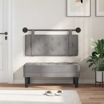 vidaXL Tête de lit suspendue Gris clair Velours
