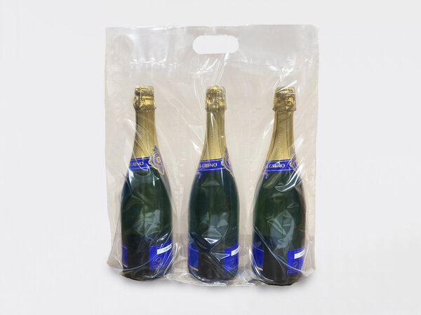 Lot de 200 sacs de transport en plastique pour 3 bouteilles