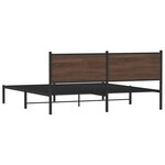 vidaXL Cadre de lit en métal sans matelas chêne marron 180x200 cm
