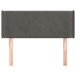 vidaXL Tête de lit avec oreilles Gris foncé 93x16x78/88 cm Velours