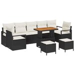 vidaXL Ensemble de canapé de jardin 10 Pièces Noir Poly rotin