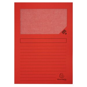 Paquet De 25 Chemises À Fenêtre Forever 130g/m2 - 22x31cm - Rouge - X 16 - Exacompta