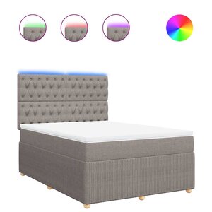 vidaXL Sommier à lattes de lit avec matelas Taupe 140x200 cm Tissu