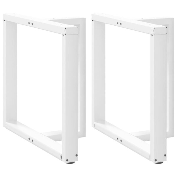 vidaXL Pieds de table à manger en T  2 pièces  blanc  80 x 35 x (72-73) cm  acier
