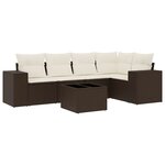 vidaXL Salon de jardin avec coussins 6 Pièces marron résine tressée