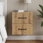 vidaXL Cabinet de chevet mural Chêne artisanal 34 5 x 33 x 40 cm