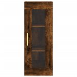 vidaXL Buffet haut Chêne fumé 34 5x34x180 cm Bois d'ingénierie