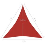 vidaXL Voile d'ombrage 160 g/m² Rouge 3x4x4 m PEHD