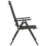 vidaXL Chaises pliables de jardin 2 Pièces Textilène et aluminium Noir