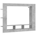vidaXL Meuble TV gris béton 152x22x113 cm bois d'ingénierie