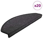 vidaXL Tapis d'escalier 20 pièces 65 x 24 x 4 cm Anthracite Demi-rond Grand