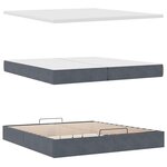 vidaXL Cadre de lit ottoman avec matelas gris foncé 200x200 cm velours