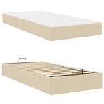 vidaXL Cadre de lit avec matelas Crème 80 x 200 cm tissu