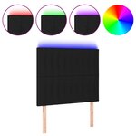 vidaXL Tête de lit à LED Noir 90x5x118/128 cm Tissu