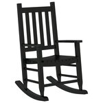 vidaXL Chaise à bascule enfants noir bois de peuplier massif