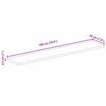 vidaXL Dessus de table 180x20x2 5cm rectangulaire bois massif manguier