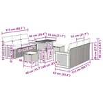 vidaXL Ensemble de canapé de jardin avec coussin 9 Pièces Noir