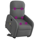 vidaXL Fauteuil de massage inclinable Gris foncé Tissu