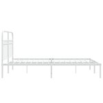 vidaXL Cadre de lit métal avec tête de lit blanc 135x190 cm