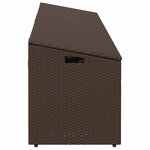 vidaXL Boîte de rangement de jardin marron 220x50x58 cm résine tressée