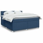 vidaXL Sommier à lattes de lit avec matelas Bleu 180x200 cm Tissu