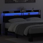 vidaXL Tête de lit avec étagère Chêne noir 180 cm Bois d'ingénierie