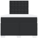 vidaXL Sommier à lattes de lit avec matelas noir 120x190 cm similicuir