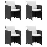 vidaXL Ensemble à manger d’extérieur 9 Pièces coussin Résine tressée Noir
