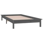 vidaXL Cadre de lit à LED sans matelas gris 90x200 cm bois massif