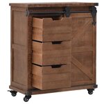 vidaXL Armoire de rangement Bois de sapin massif 64x33 5x75 cm Marron
