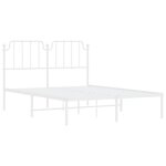 vidaXL Cadre de lit métal sans matelas et tête de lit blanc 135x190 cm