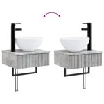 vidaXL Basin de lavage mural Gris béton 40 x 35 x 39 cm