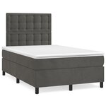vidaXL Sommier à lattes de lit avec matelas LED gris foncé 120x190 cm