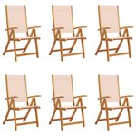 vidaXL Chaises pliables de jardin lot de 6 bois d'acacia et textilène