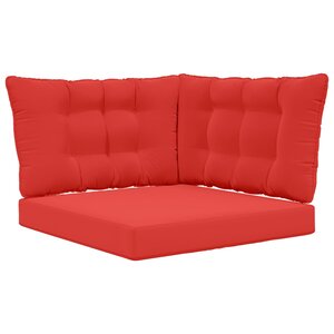 vidaXL Coussin de canapé d'extérieur 3 Pièces Rouge Polyester