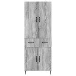 vidaXL Ensemble de Meubles 2 Pièces Sonoma gris 66 x 34 5 x 89 5 cm