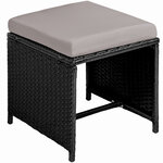 Tectake salon de jardin palma 12 places avec housse de protection  variante 2 - noir/gris