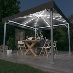 vidaXL Tonnelle avec guirlande lumineuse LED 300x300 cm Anthracite