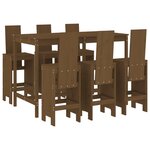 vidaXL Ensemble de bar de jardin 7 Pièces marron miel bois de pin massif