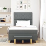 vidaXL Lit à ressorts avec matelas et banc gris foncé 120x200 cm tissu