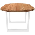 vidaXL Table à manger marron clair bois de chêne massif ovale