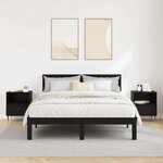 vidaXL Cabinet de chevet avec tiroir 2 Pièces Chêne noir 40 x 35 x 50 cm