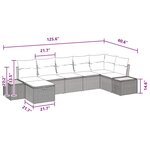 vidaXL Ensemble de canapé de jardin 7 pièces avec coussins noirs en poly rattan