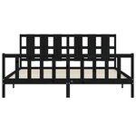 vidaXL Cadre de lit sans matelas noir 200x200 cm bois massif de pin